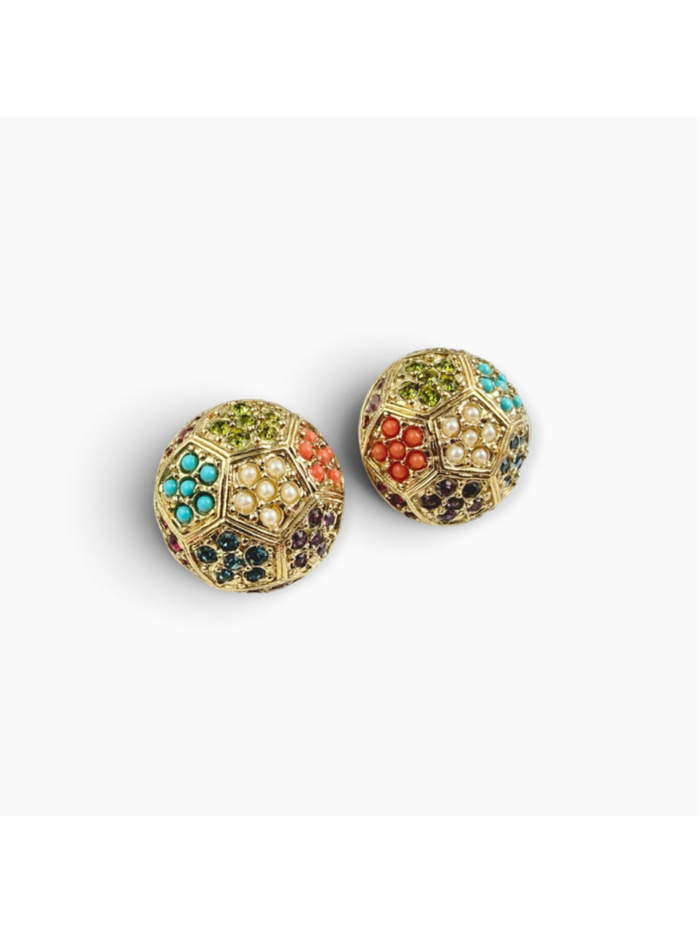 D’Orlan Buried Treasure Swarovski Crystal Clip On Earrings, Vintage - Picture 4 of 7